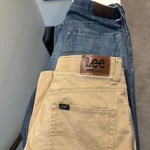 Lee dungarees Boys/mens 1 denim 1 khaki size 18 regular